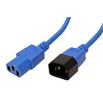 Kabel síťový prodlužovací IEC320 C14 - IEC320 C13, 3m, modrý