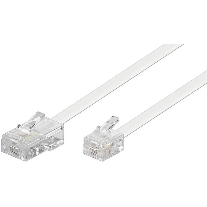 Kabel telefonní k ADSL RJ45 - RJ11, bílý, 6m