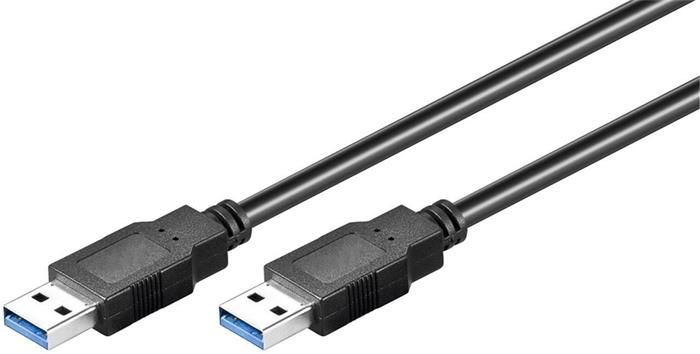 Kabel USB 3.0 propojovací A-A M/M, 0.5m, černý