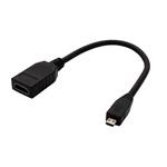 Kabelová HDMI 1.4 redukce, microHDMI M -> HDMI F, 15cm