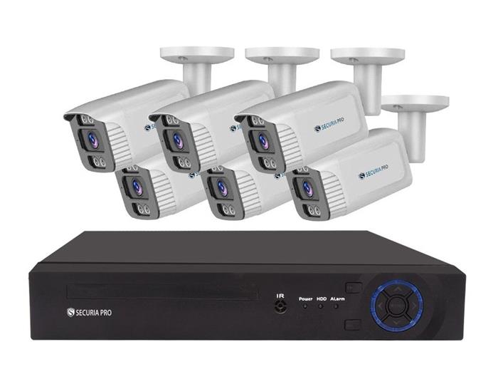 Kamerový set Securia Pro NVR6CHV5S-W IP, 5Mpx, 6 kamery, PoE NVR, bílá