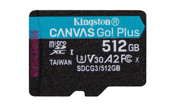 Kingston Canvas Go! Plus 512GB microSDXC karta, UHS-I V30 A2, 170R/100W