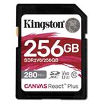 Kingston Canvas React Plus V60 256GB SDXC karta, UHS-II U3 V60, 280R/150W