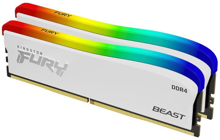 Kingston FURY Beast RGB 2x16GB DDR4 3200MHz CL16 DIMM, bílá