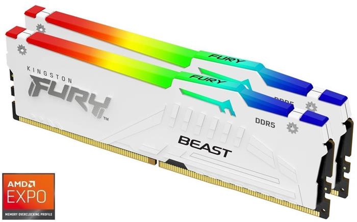 Kingston Fury Beast White RGB EXPO 2x16GB DDR5 6000MHz CL36 DIMM