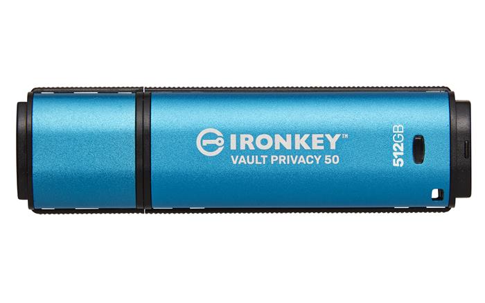 Kingston Ironkey Vault Privacy 50/512GB/USB 3.2/USB-A/Modrá