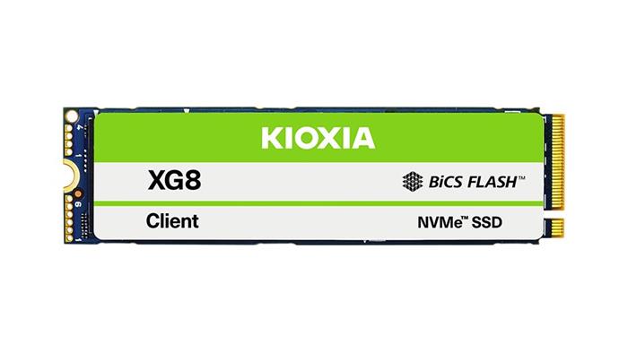 Kioxia Client SSD, XG8 Series, 1024 GB, PWPD:<1, NVMe/PCIe, M.2 2280 (Single-sided), 7000/5600 MB/s, až 900/620K IOPS