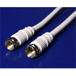 Koaxiální kabel s F-konektory kabelové TV, satelit, bílý, 15m, bílá