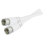 Koaxiální kabel s F-konektory kabelové TV, satelit, bílý, 2.5m, bílá
