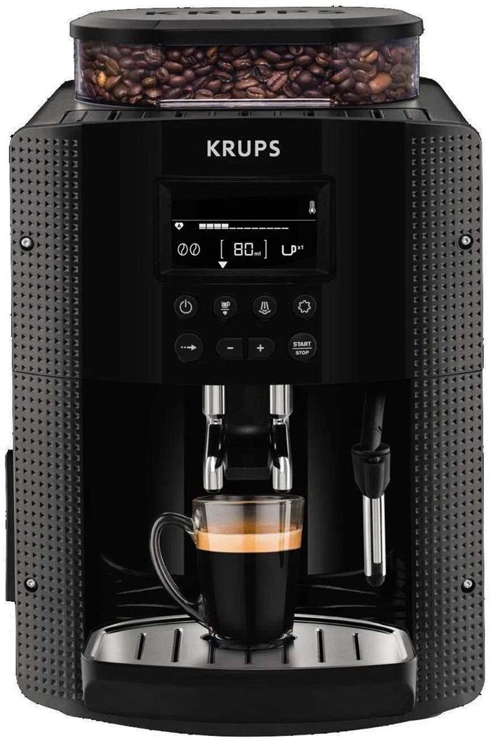 Krups Espresseria Auto Pisa EA815070 automatický kávovar, 1450 W, LCD displej, kónický mlýnek, černá