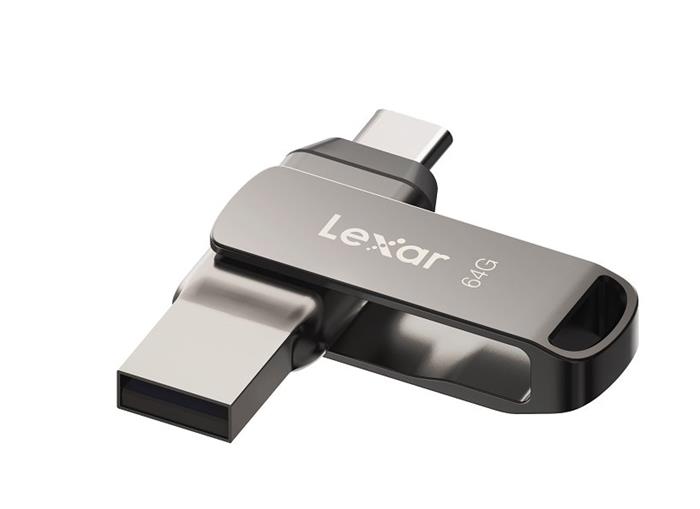 Lexar JumpDrive D400 64GB flash disk, USB + USB-C