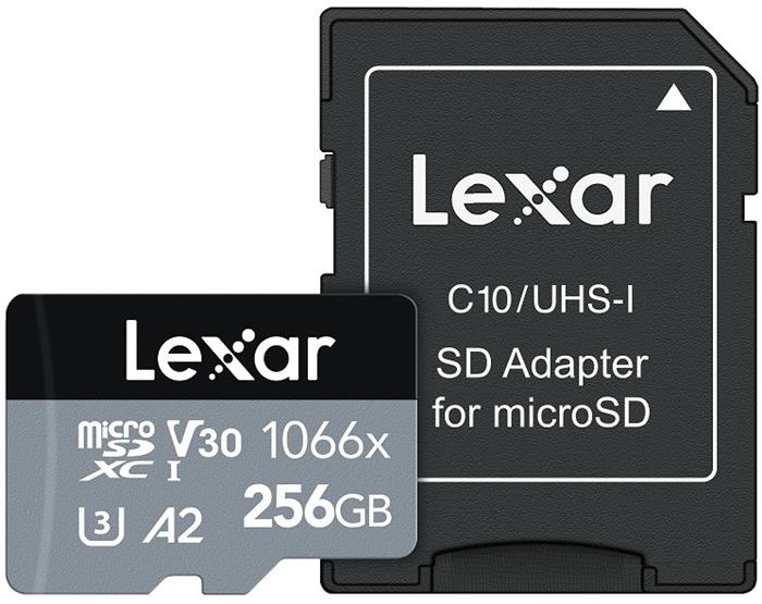 Lexar paměťová karta 256GB High-Performance 1066x microSDXC™ UHS-I, čtení/zápis: 160/120MB/s, C10 A2 V30 U3