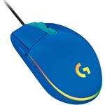 Logitech G102 Lightsync, herní optická myš, 8000dpi, 6 tlačítek, USB, modrá