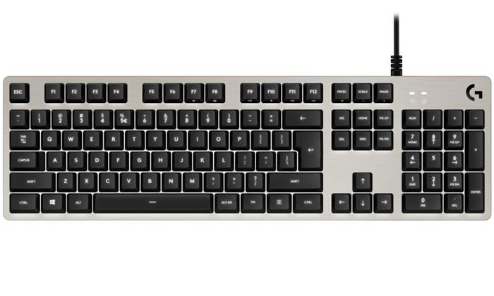 Logitech herní klávesnice G413/ mechanická/ Romer-G/ USB/ US layout/ Stříbrná