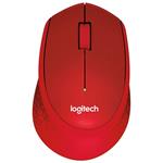 Logitech M330 Silent Plus, bezdrátová optická myš, 1000dpi, červená