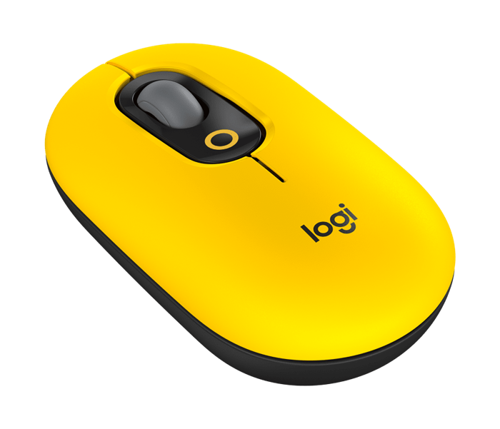 Logitech POP, bezdrátová myš, 4000dpi, USB + bluetooth, černo-žlutá