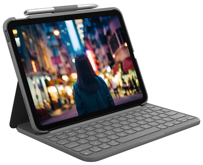 Logitech Slim Folio pro iPad (10.gen) UK layout, šedá