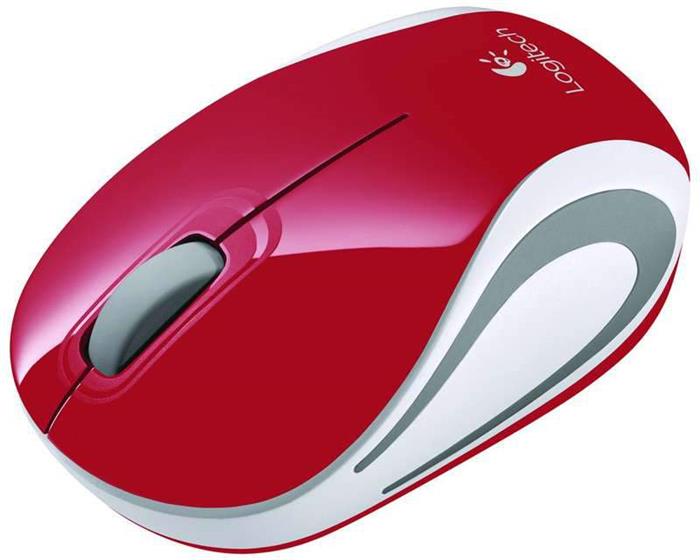 Logitech Wireless Mini Mouse M187, mini bezdrátová myš, červená