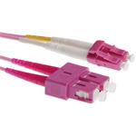 Masterlan optický patch cord, LCupc/SCupc, Duplex, Multimode 50/125, OM4, 1m