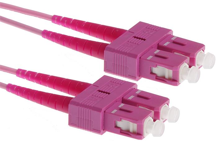 Masterlan optický patch cord, SCupc/SCupc, Duplex, Multimode 50/125, OM4, 1m