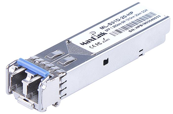 MaxLink 1.25G SFP optický HP modul, SM, 1310nm, 20km, 2x LC konektor, DDM, HP kompatibilní