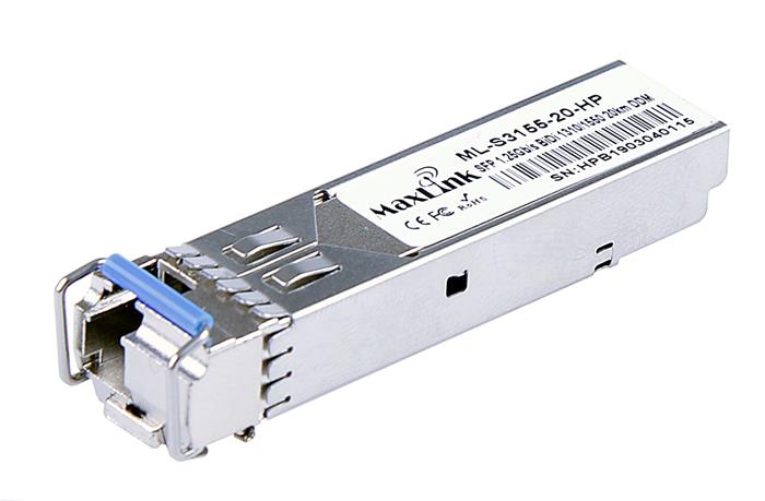 MaxLink 1.25G SFP optický HP modul, WDM(BiDi), SM, Tx 1310/Rx1550nm, 20km, 1x LC konektor, DDM, HP kompatibilní