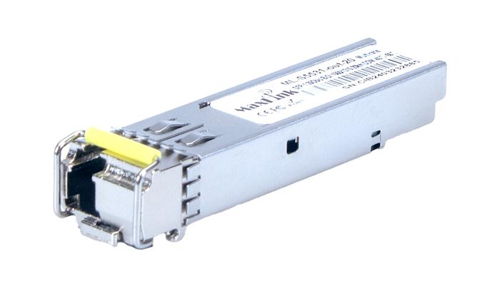 MaxLink 1.25G SFP optický modul, průmyslový -40°C +85°C, WDM(BiDi), SM, Tx 1550/Rx1310nm, 20km, 1x LC konektor, DDM