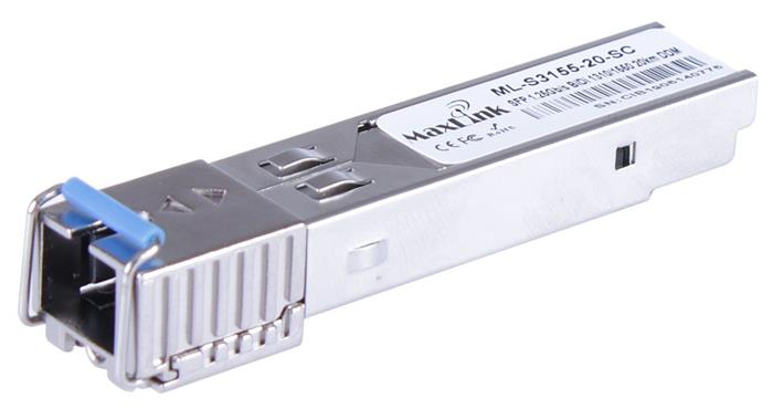 MaxLink 1.25G SFP optický modul, WDM(BiDi), SM, Tx 1310/Rx1550nm, 3km, 1x SC konektor, DDM, Cisco compatible