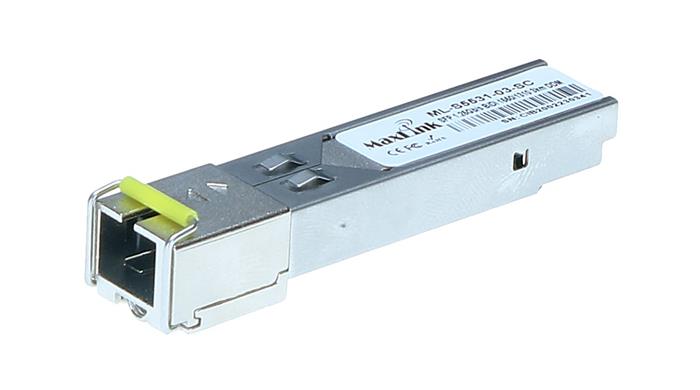 MaxLink 1.25G SFP optický modul, WDM(BiDi), SM, Tx 1550/Rx1310nm, 3km, 1x SC konektor, DDM, Cisco compatible