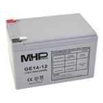 MHPower GE14-12, Gelový akumulátor 12V/14Ah, Faston F2 - 6,3mm, Deep Cycle