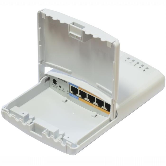 MikroTik RB750P-PB PowerBox, 5xLAN (4x PoE-OUT), Outdoor, nap. adaptér, ROS L4, mont.set