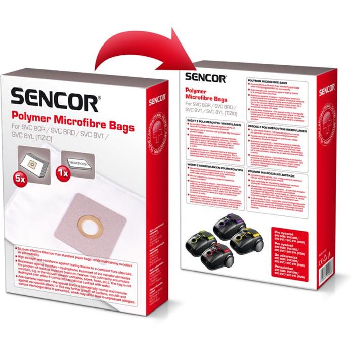 Mikrovlákenné sáčky do vysavače pro SENCOR SVC 8 (5ks)