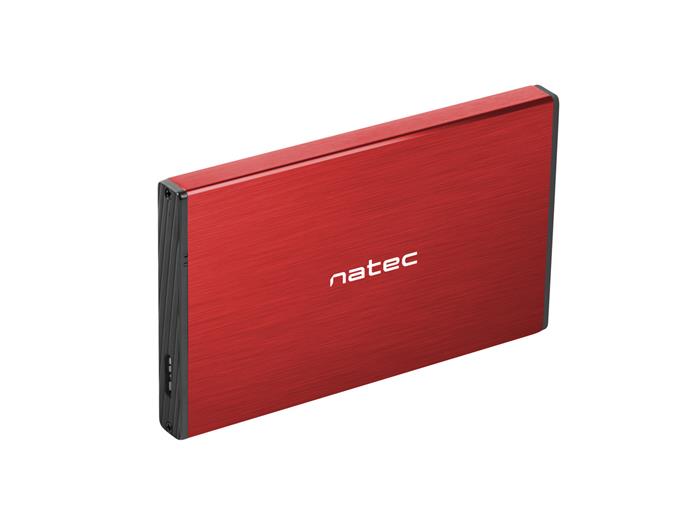 Natec Rhino Go, externí box pro 2.5" HDD, USB 3.0, hliníkové tělo, červený