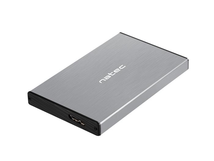 Natec Rhino Go, externí box pro 2.5" HDD, USB 3.0, hliníkové tělo, šedý