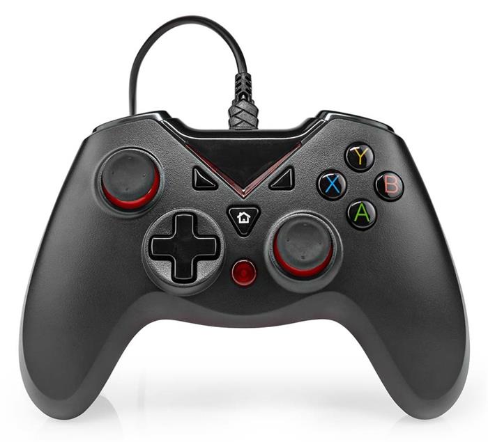 NEDIS gamepad/ USB-A/ napájení z USB/ pro PC/ počet tlačítek 12/ černý/ délka kabelu 1,60 m