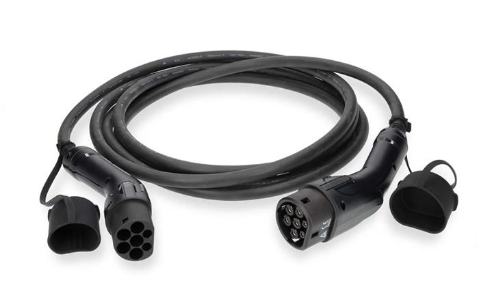 NEDIS kabel elektrického vozidla/ kabel typ 2/ 32 A/ 22000 W/ 3-fázový/ černý/ box/ 5 m