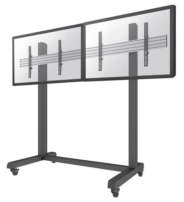 Neomounts Pro NMPRO-M21 / Mobile Flat Screen Trolley - 2x1 (2 x horizontal) - box 1/2 / Black/silver