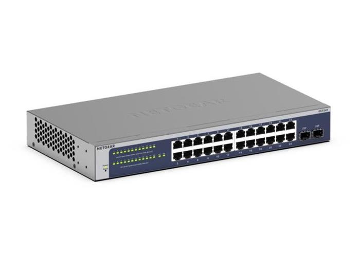 Netgear 24-Port Gigabit Ethernet Smart Switch with 2 SFP Ports - GS724Tv6