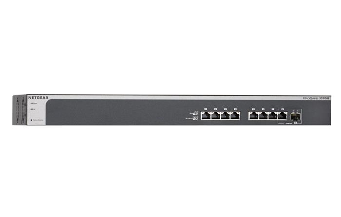 Netgear XS708E 8-port 10-Gigabit ProSafe Plus Switch, 8x10GbE RJ45, with 1x 10GbE SFP+ shared, management via PC utility