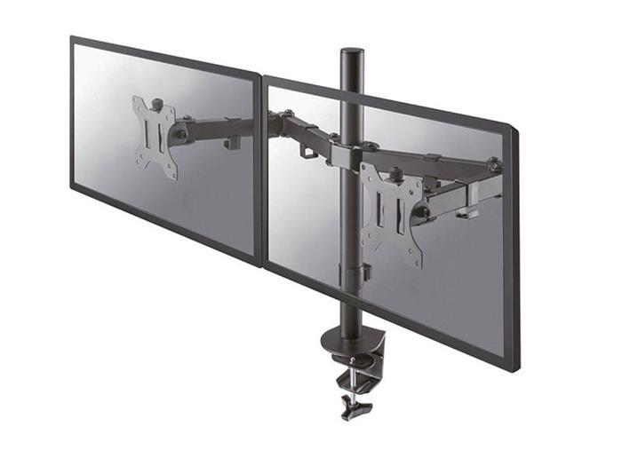 NewStar Flat Screen držák na 2 PC monitory 10-32", na svorku nebo průchodku, černý