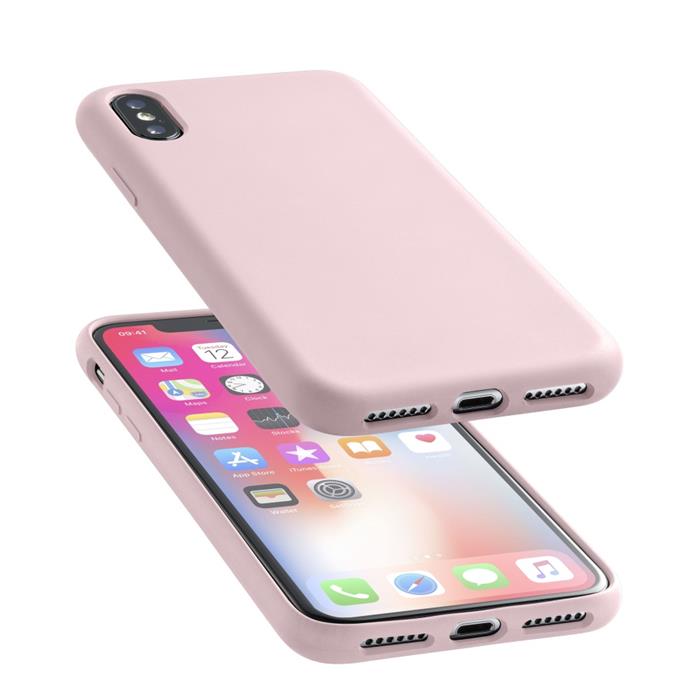 Ochranný silikonový kryt CellularLine SENSATION pro iPhone X, starorůžový