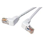 Patch kabel UTP RJ45-RJ45 level 5e 0,5m bílá, lomené konektory 90°