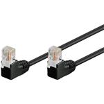 Patch kabel UTP RJ45-RJ45 level 5e lomené konektory (90°), černý, 5m