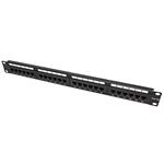 Patchpanel 19", kat. 5e, UTP, 24 portů, černý