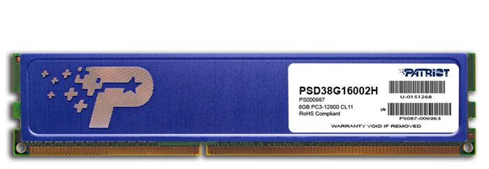 Patriot 8GB DDR3 1600MHz, CL11, DIMM, s chladičem