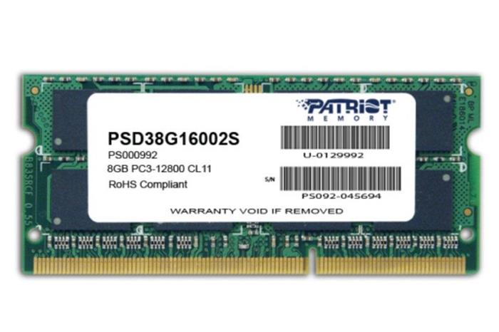 Patriot 8GB DDR3 1600MHz, CL11, SO-DIMM