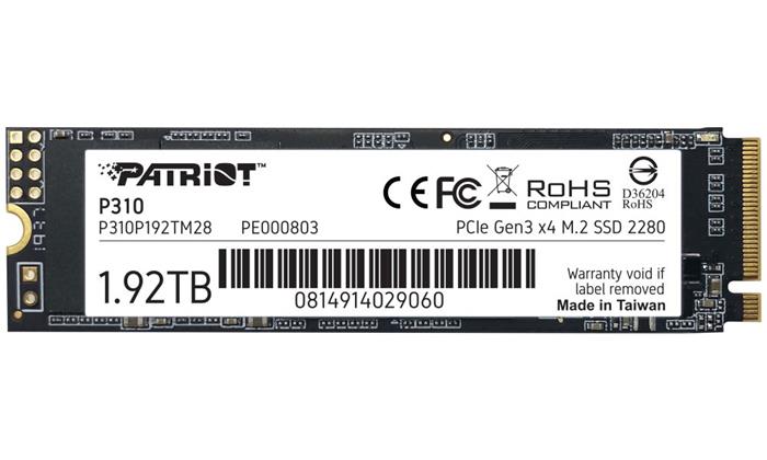 Patriot P310 1.92TB SSD M.2 2280 (PCIe 3.0), 2100R/1800W