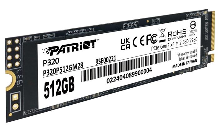 Patriot P320 512GB SSD M.2 2280 (PCIe 3.0), 3000R/2200W