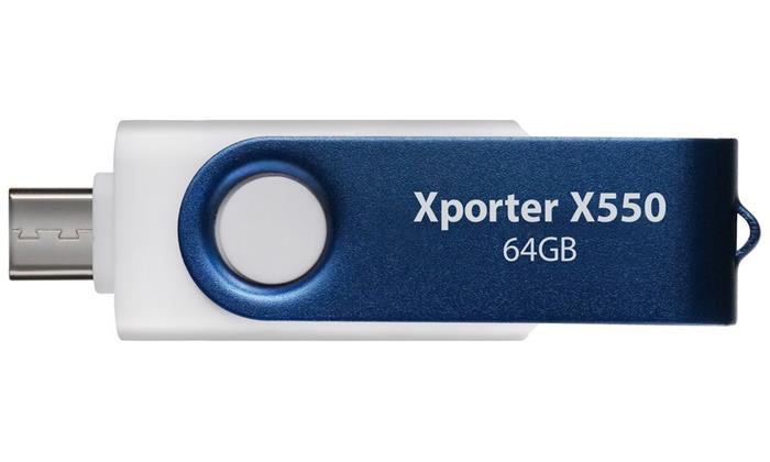 PATRIOT Xporter X550 64GB / USB Typ-A + USB Typ-C / USB 3.2 Gen 1 / bílo-modrá