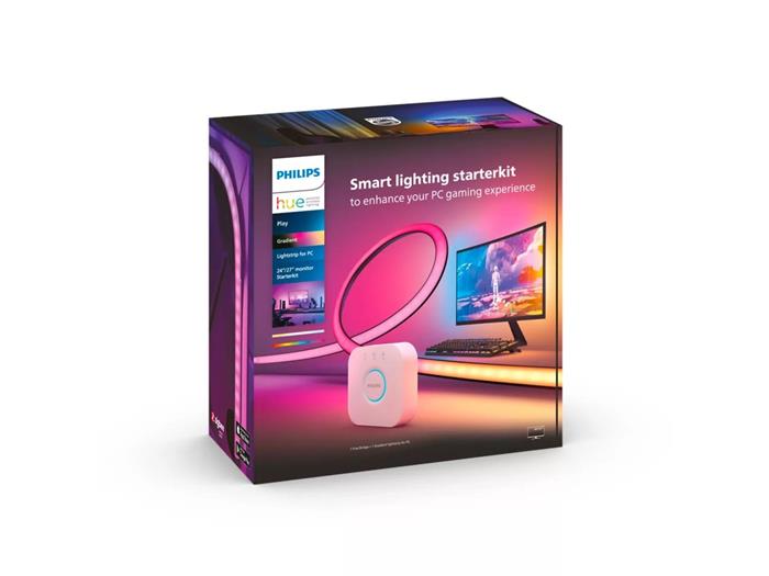 Philips Hue Gradient Lightstrip pro počítače PC 24/27"+ Hue Bridge (Starter kit), LED pásek 15 W, 700 lm